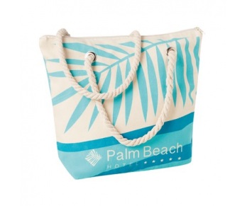 Canvas beach bag with rope handle